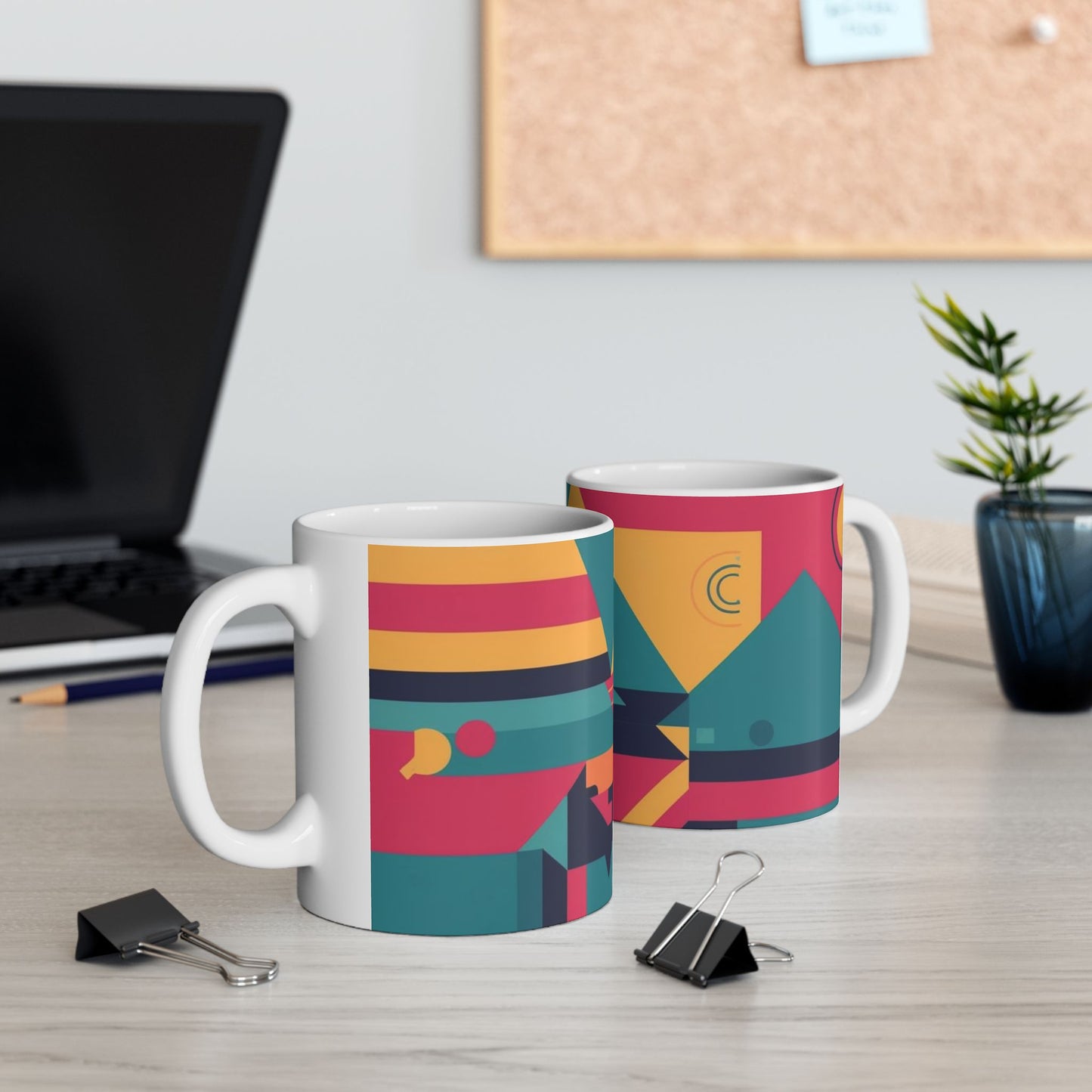 Colorful Geometric Coffee Mug - Vibrant Design for Creative Souls