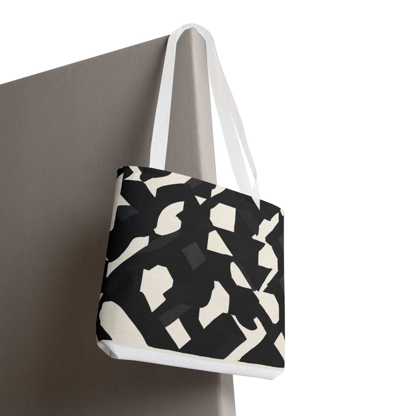 Modern Black and White Abstract Shopping Bag – Stylish, Versatile Carryall for Daily Use