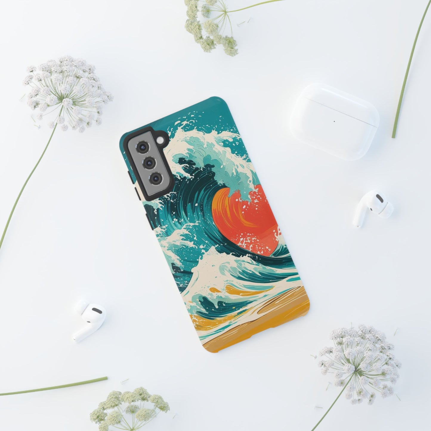 Ocean Wave Phone Cover, Tropical Phone Cover, Artistic Smartphone Cover, Waves Design, Summer Vibe Accessory, Gift for Beach Lovers