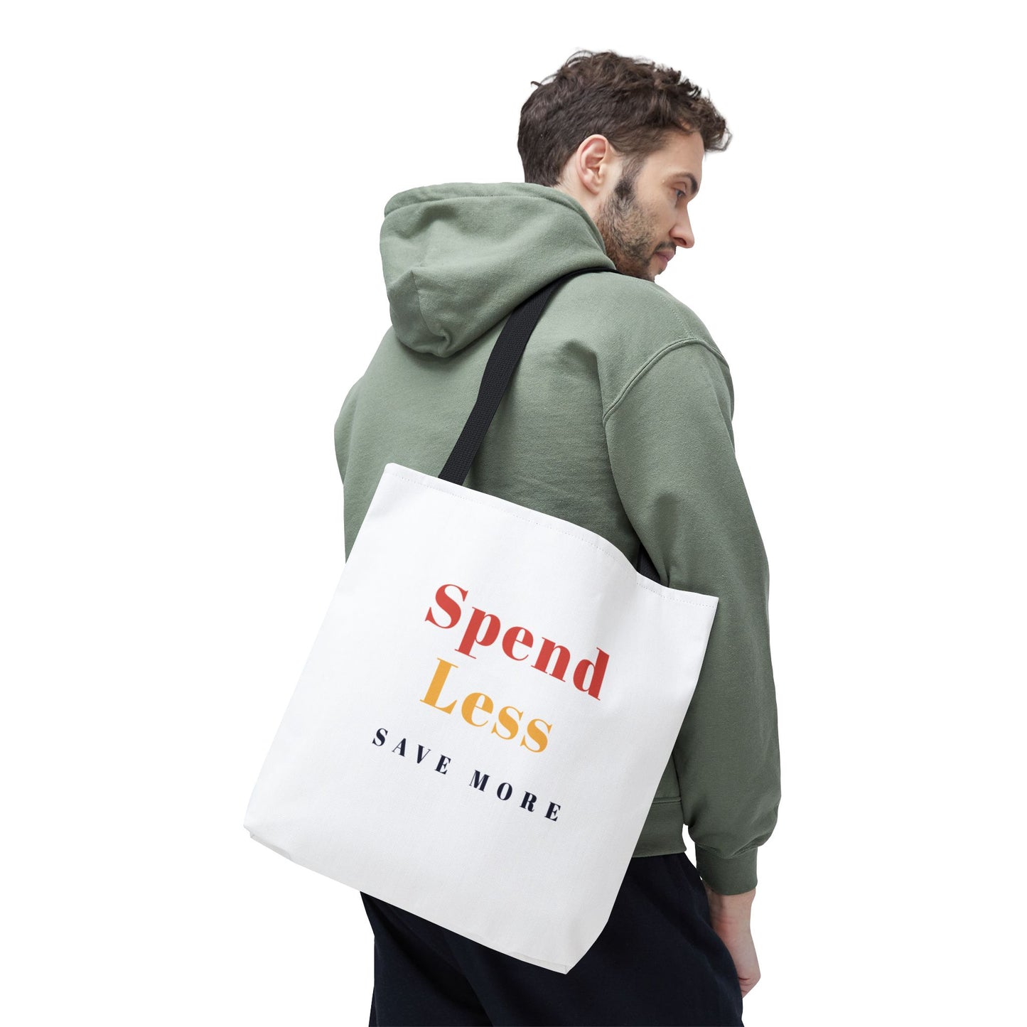 Motivational Shopping Bag - 'Spend Less, Save More' - Eco-Friendly Shopping Bag
