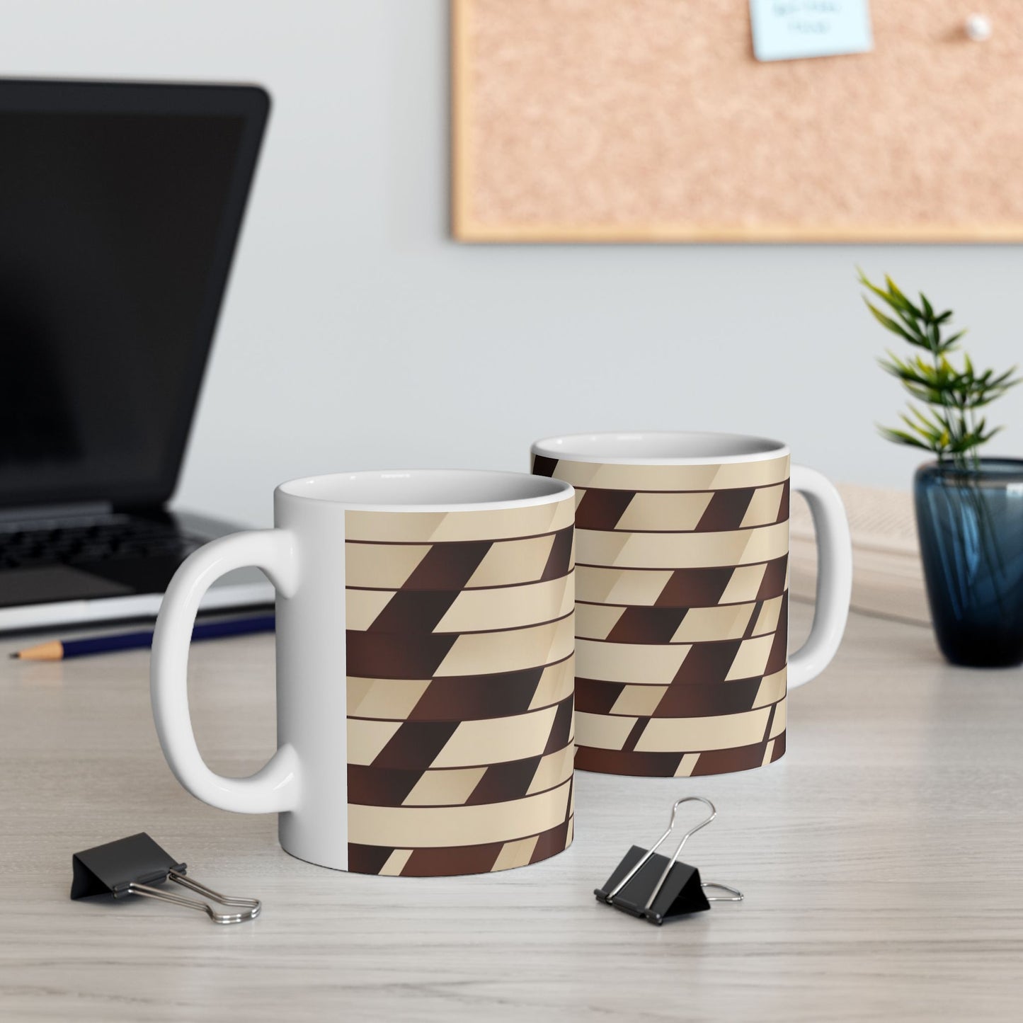 Geometric Pattern Coffee Mug - Stylish Coffee Cup for Home & Office
