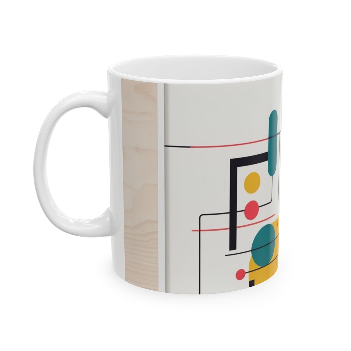 Modern Geometric Ceramic Mug - Perfect for Coffee Lovers