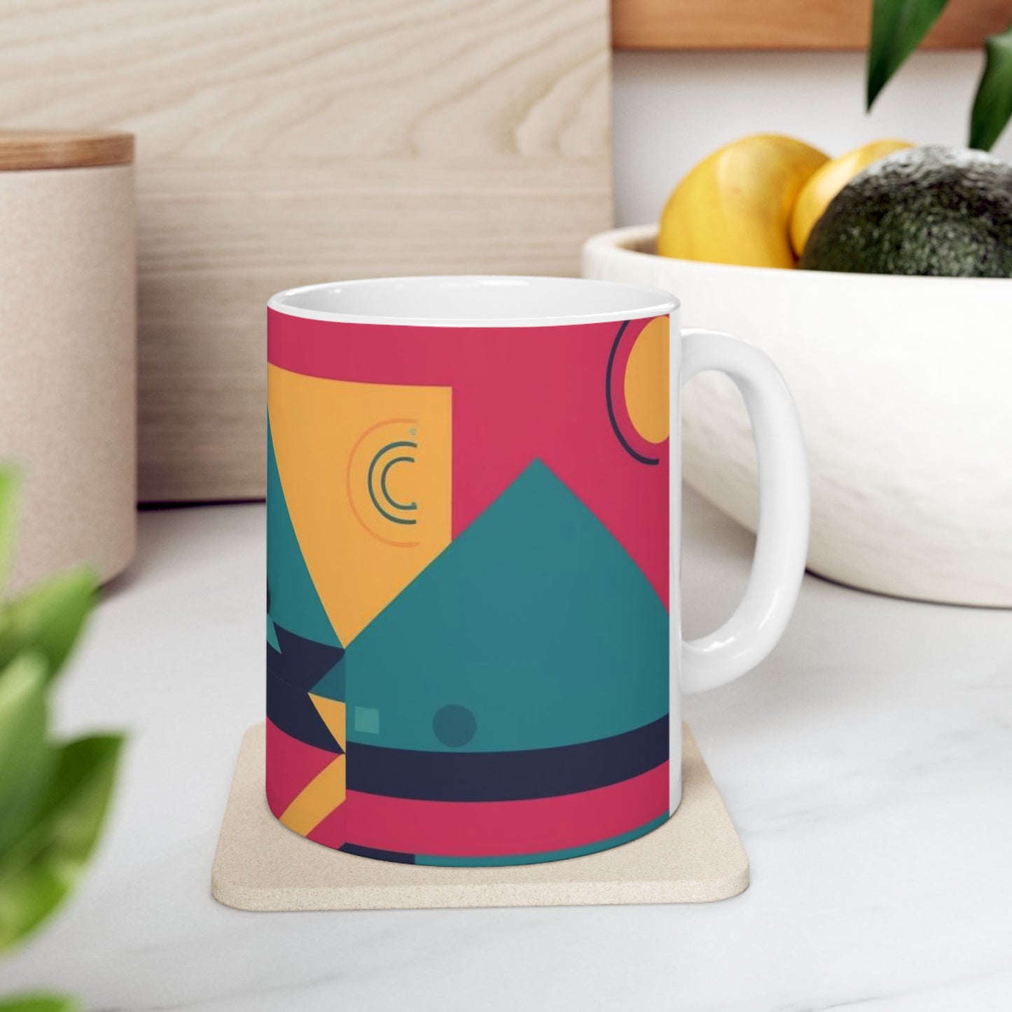 Colorful Geometric Coffee Mug - Vibrant Design for Creative Souls