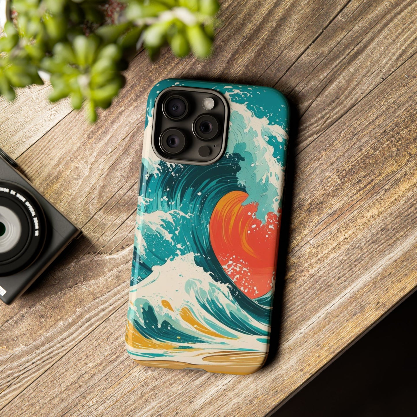 Ocean Wave Phone Cover, Tropical Phone Cover, Artistic Smartphone Cover, Waves Design, Summer Vibe Accessory, Gift for Beach Lovers
