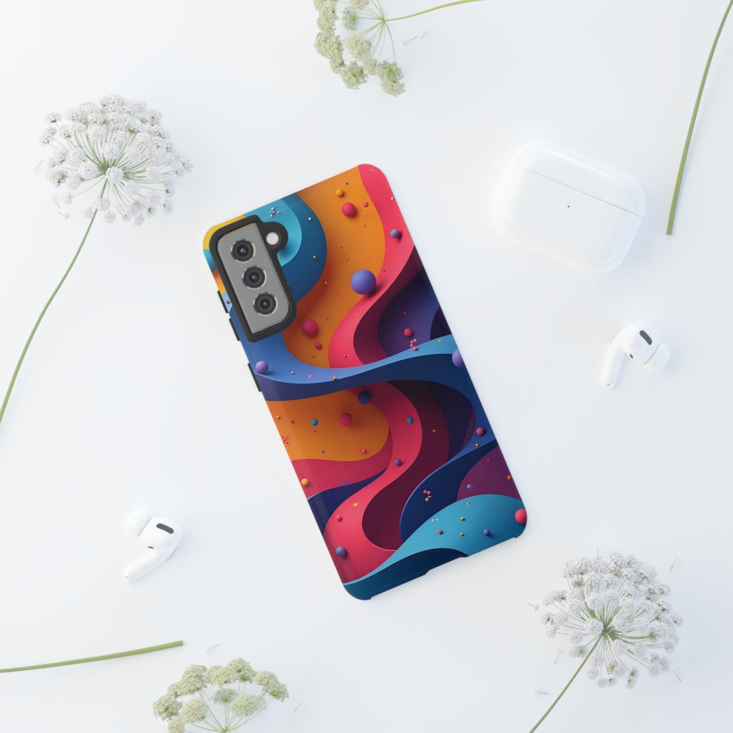 Vibrant Phone Cover - Colorful Abstract Design, Shockproof Protector, Trendy Accessories, Gift for Tech Lovers, Fun Style