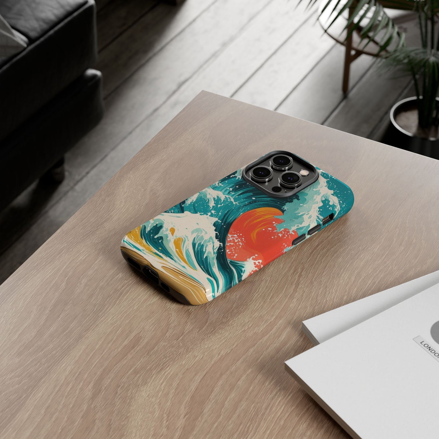 Ocean Wave Phone Cover, Tropical Phone Cover, Artistic Smartphone Cover, Waves Design, Summer Vibe Accessory, Gift for Beach Lovers