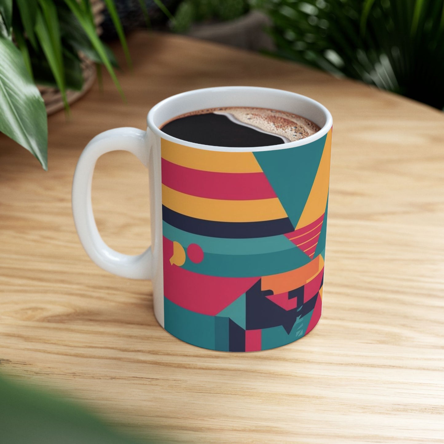Colorful Geometric Coffee Mug - Vibrant Design for Creative Souls