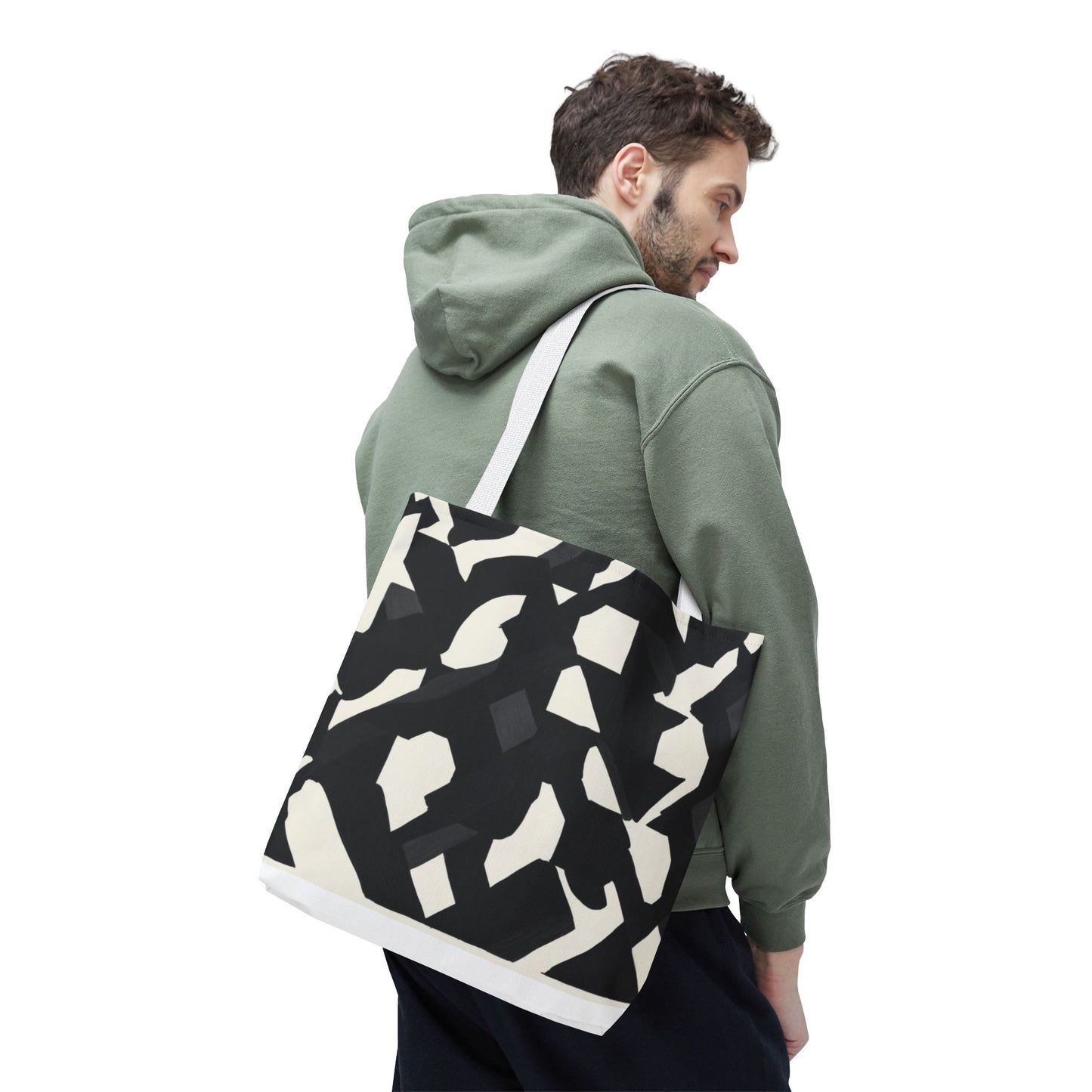 Modern Black and White Abstract Shopping Bag – Stylish, Versatile Carryall for Daily Use