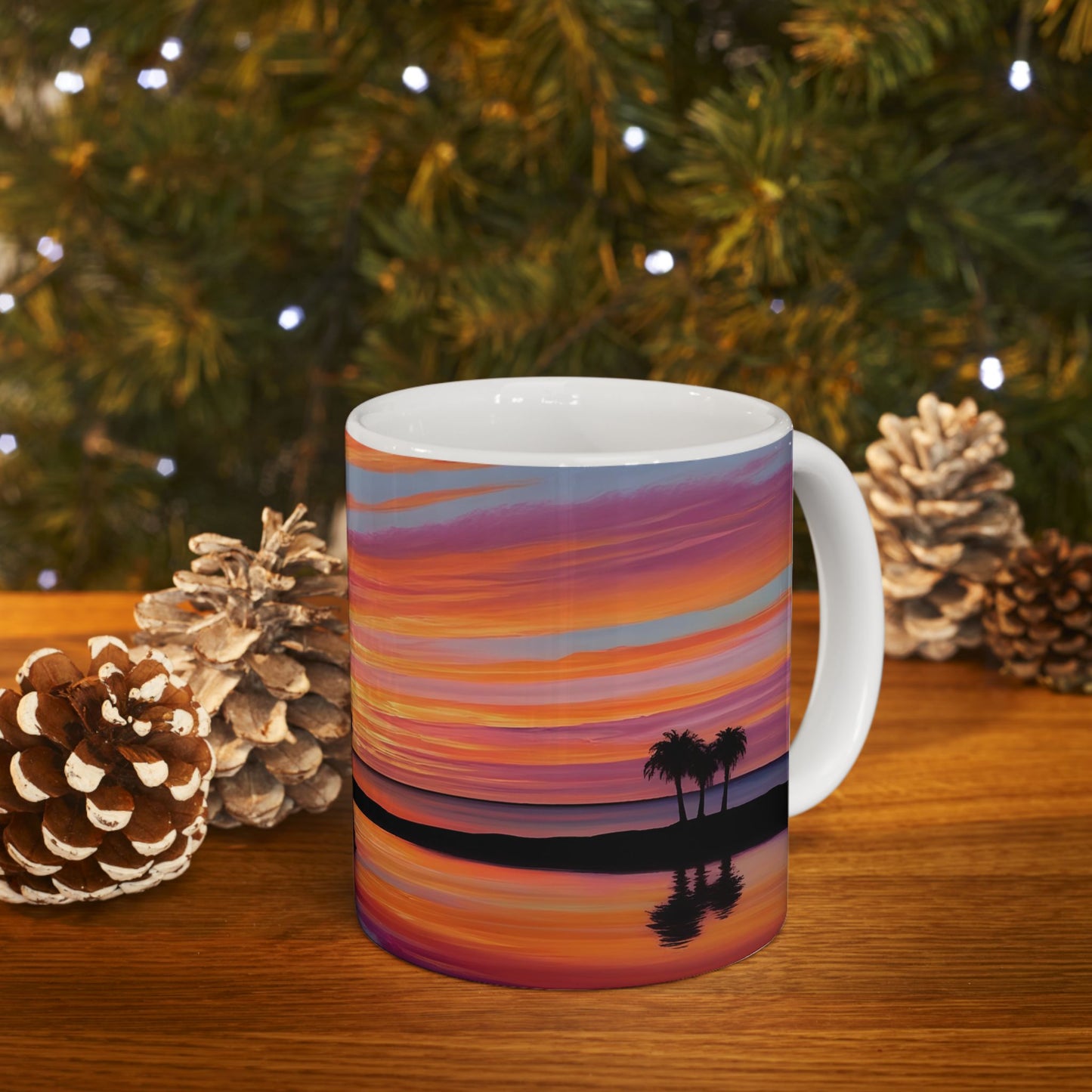 Tropical Sunset Ceramic Mug - Perfect for Coffee Lovers & Beach Vibes