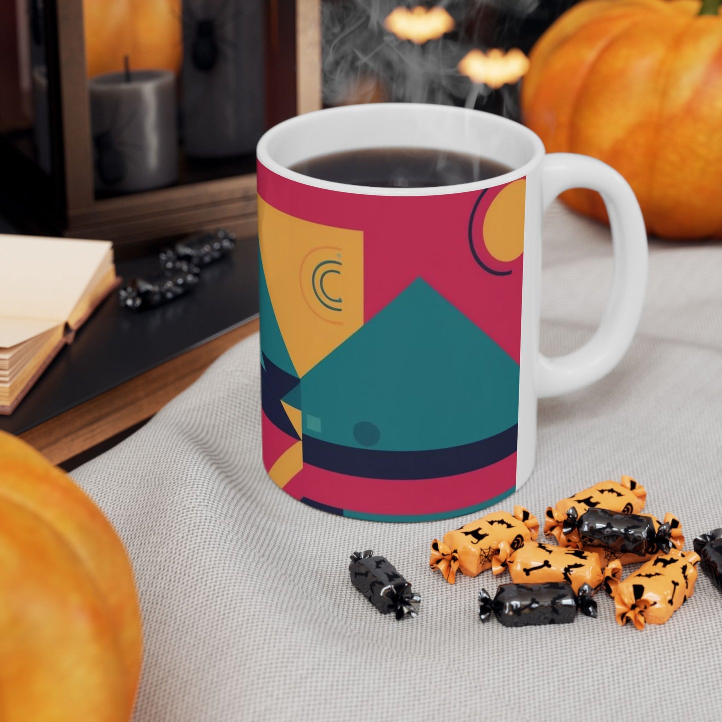 Colorful Geometric Coffee Mug - Vibrant Design for Creative Souls