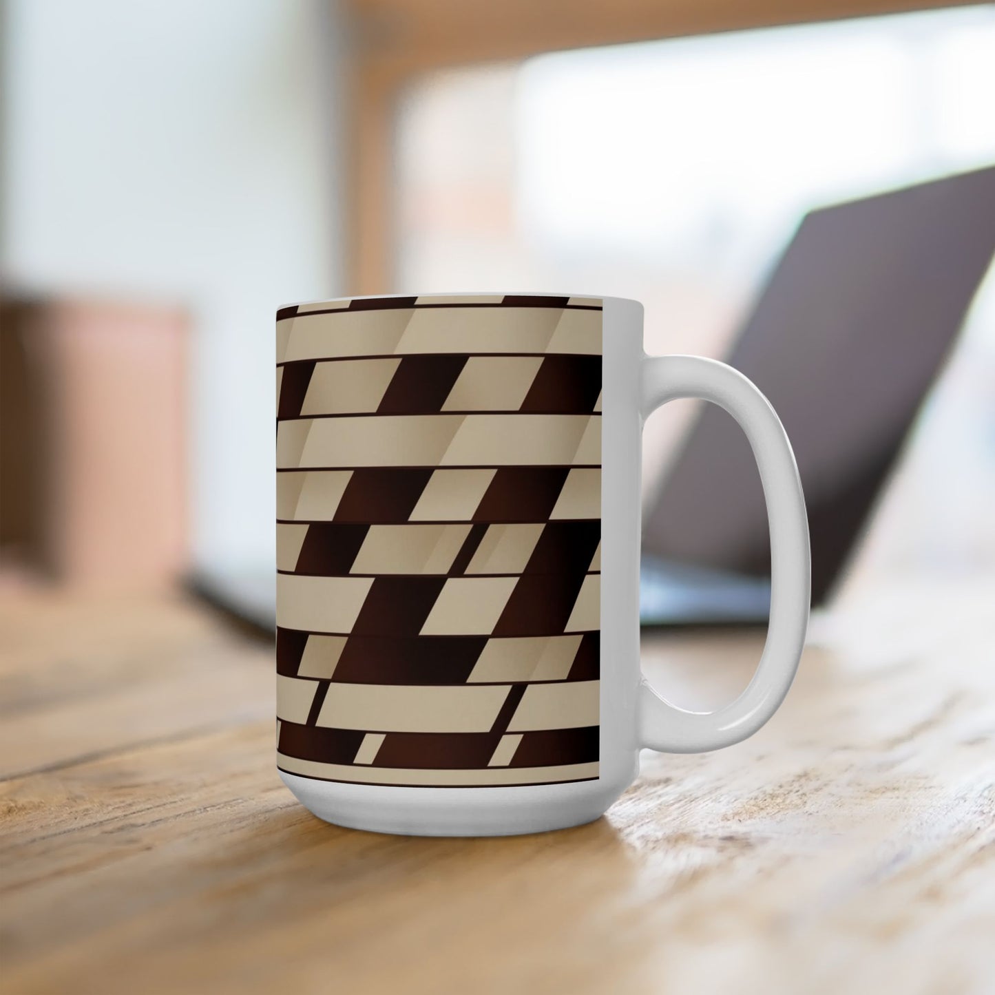 Geometric Pattern Coffee Mug - Stylish Coffee Cup for Home & Office