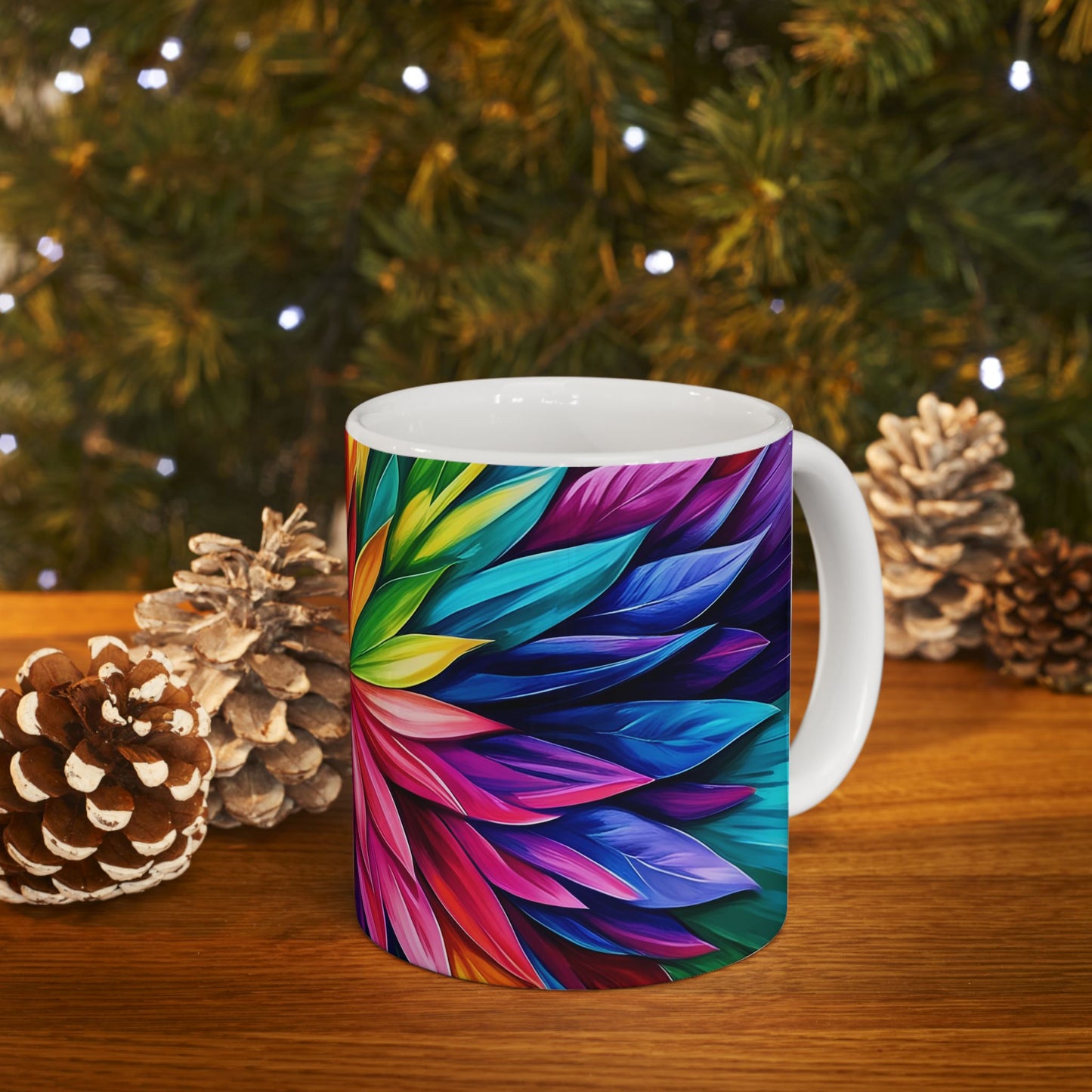 Vibrant Floral Ceramic Mug - Colorful Coffee Cup for Home & Office