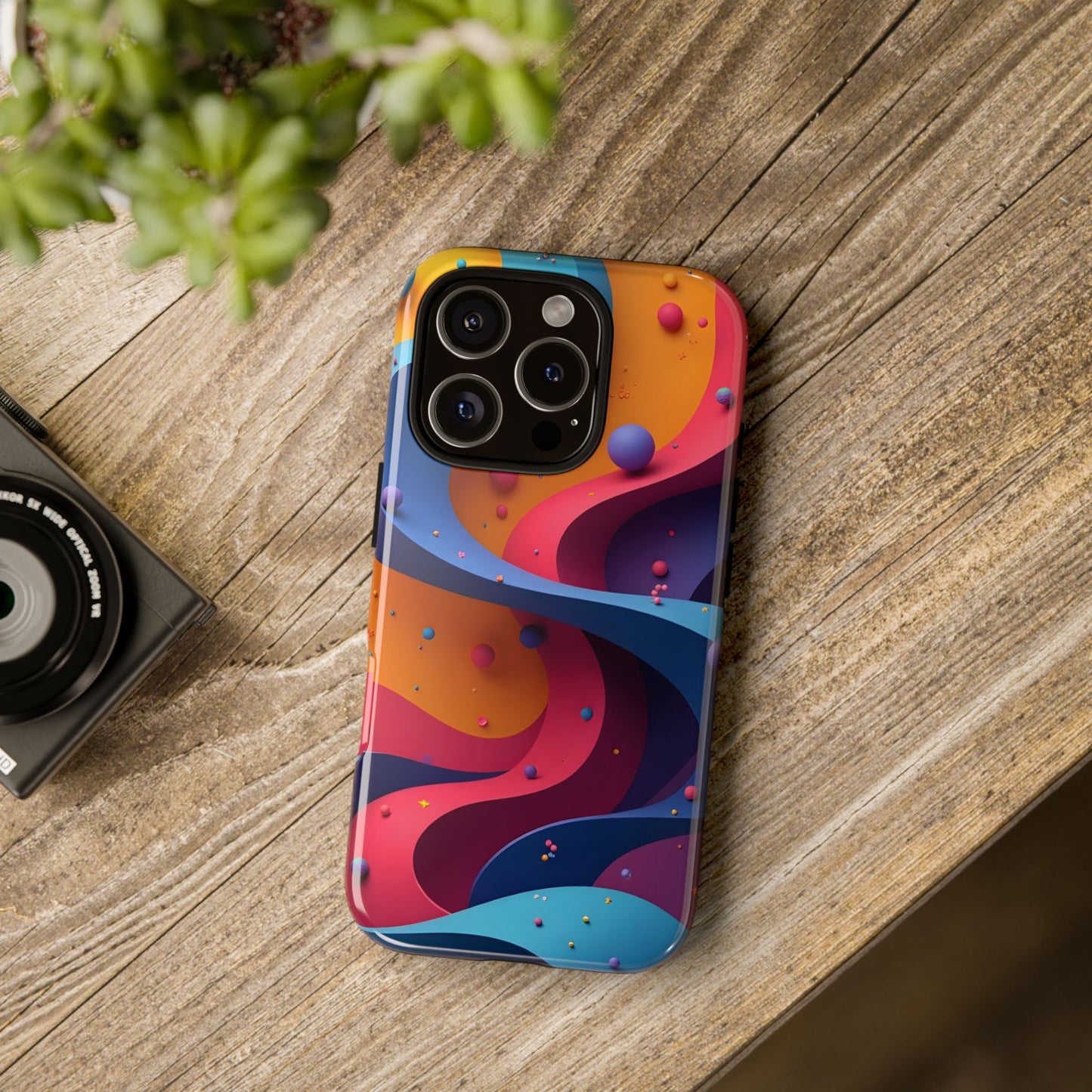 Vibrant Phone Cover - Colorful Abstract Design, Shockproof Protector, Trendy Accessories, Gift for Tech Lovers, Fun Style