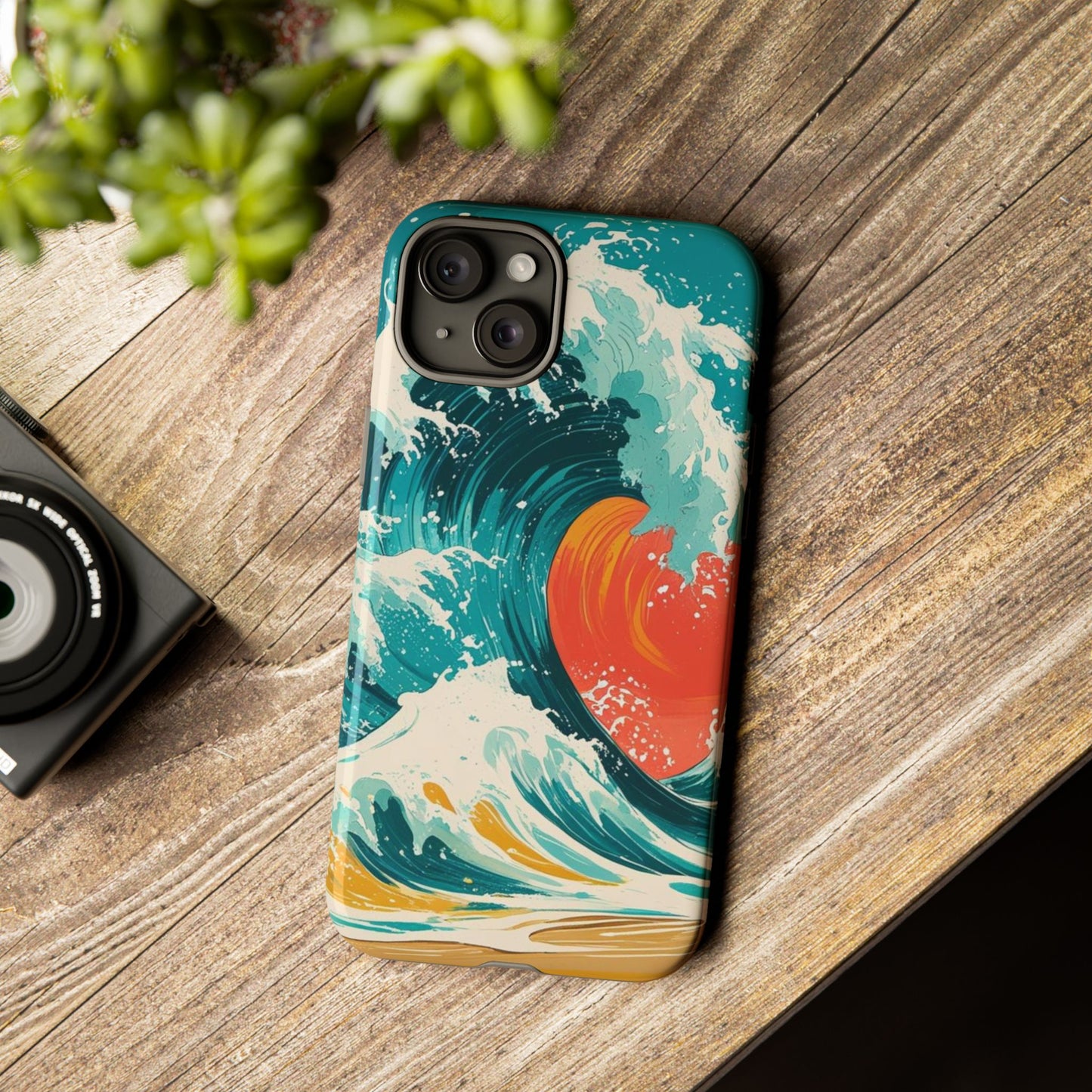 Ocean Wave Phone Cover, Tropical Phone Cover, Artistic Smartphone Cover, Waves Design, Summer Vibe Accessory, Gift for Beach Lovers