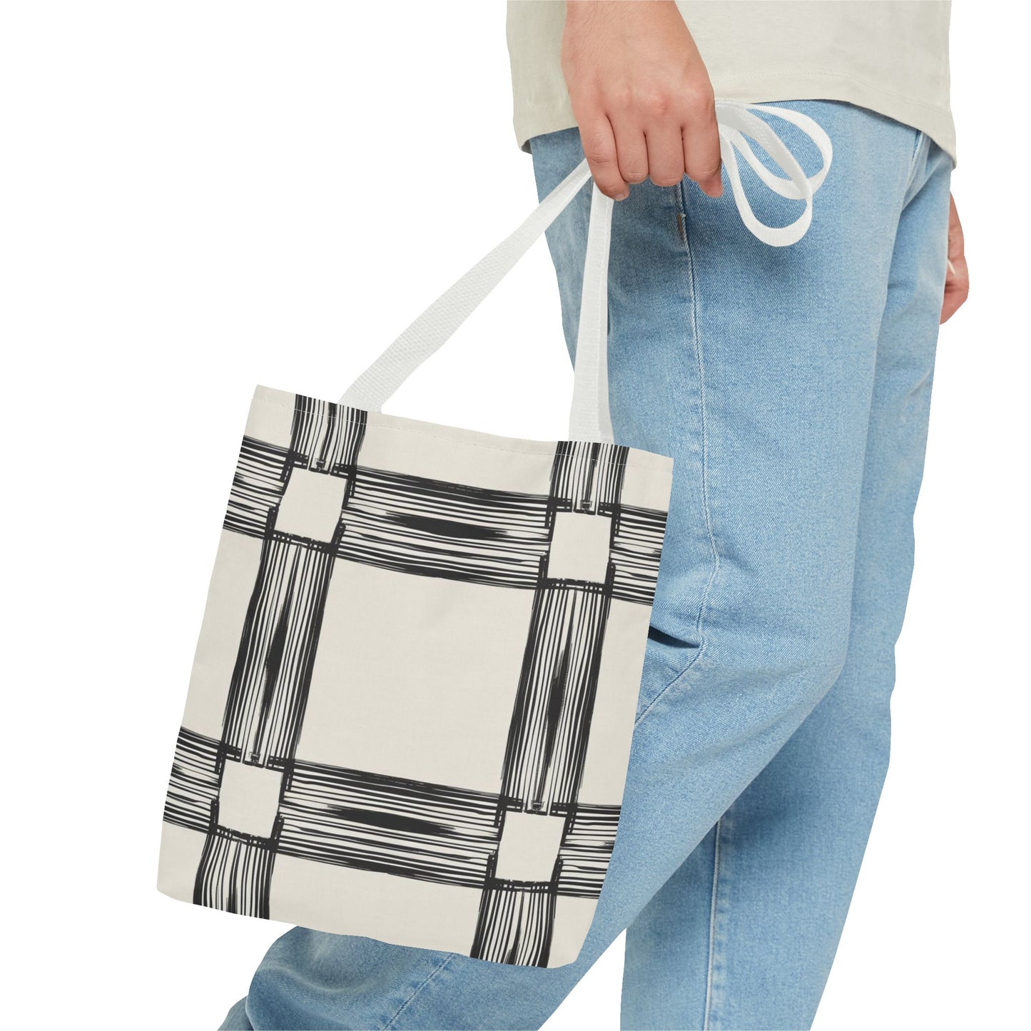 Stylish Minimalist Shopping Bag - Chic Black and White Design for Everyday Use