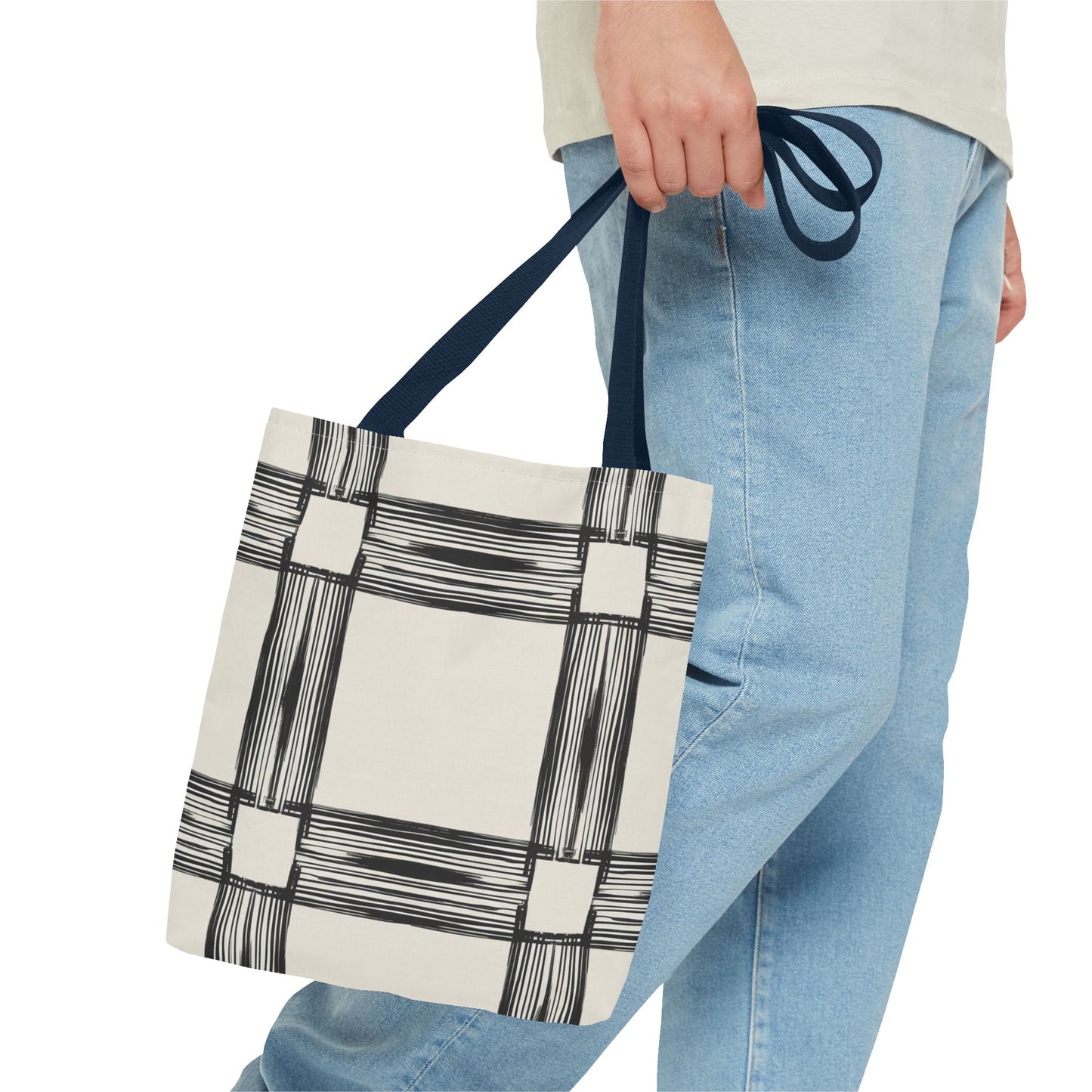 Stylish Minimalist Shopping Bag - Chic Black and White Design for Everyday Use