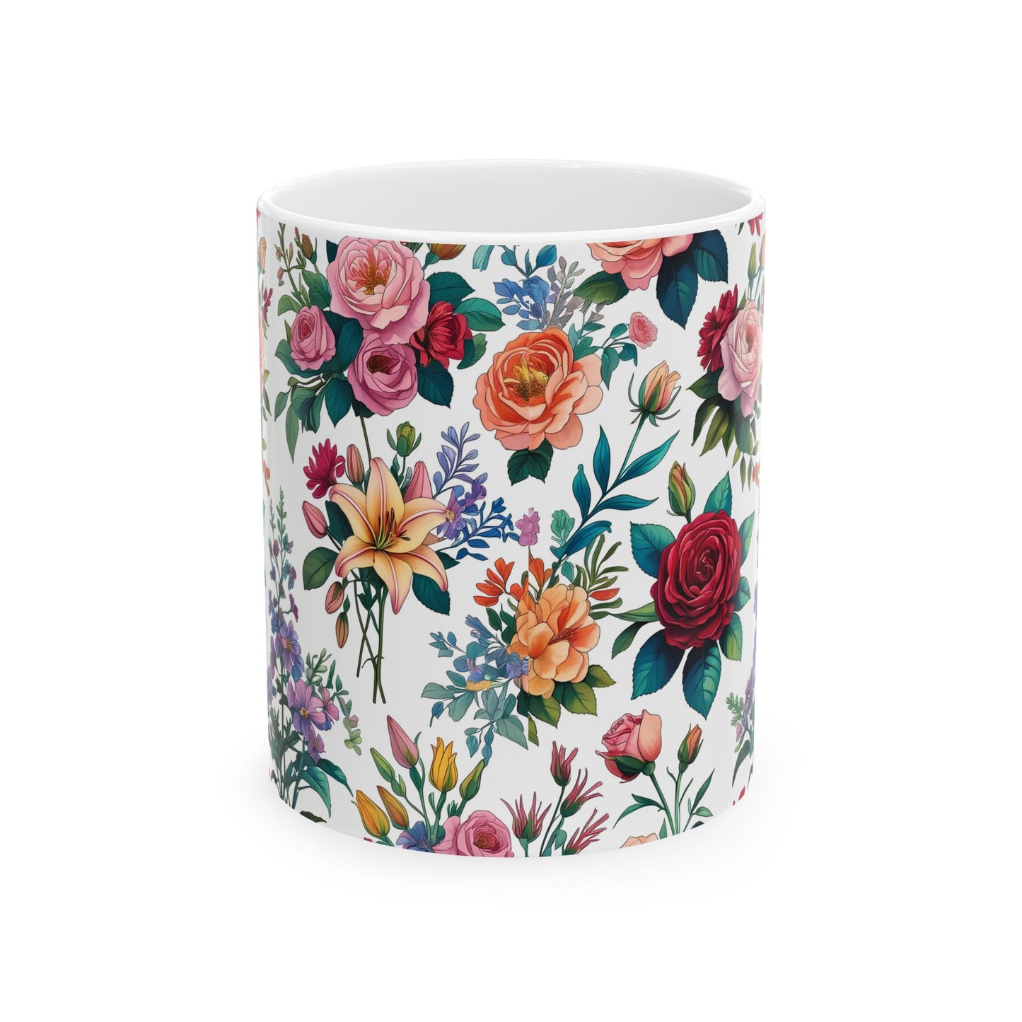 Floral Ceramic Mug - Perfect Gift, Coffee Mug, Tea Lover’s Gift, Kitchen Decor, Birthday Present, Home Office