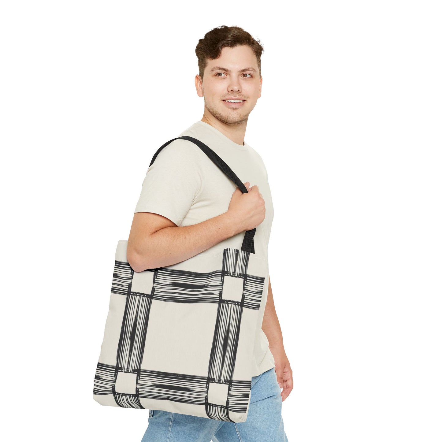 Stylish Minimalist Shopping Bag - Chic Black and White Design for Everyday Use