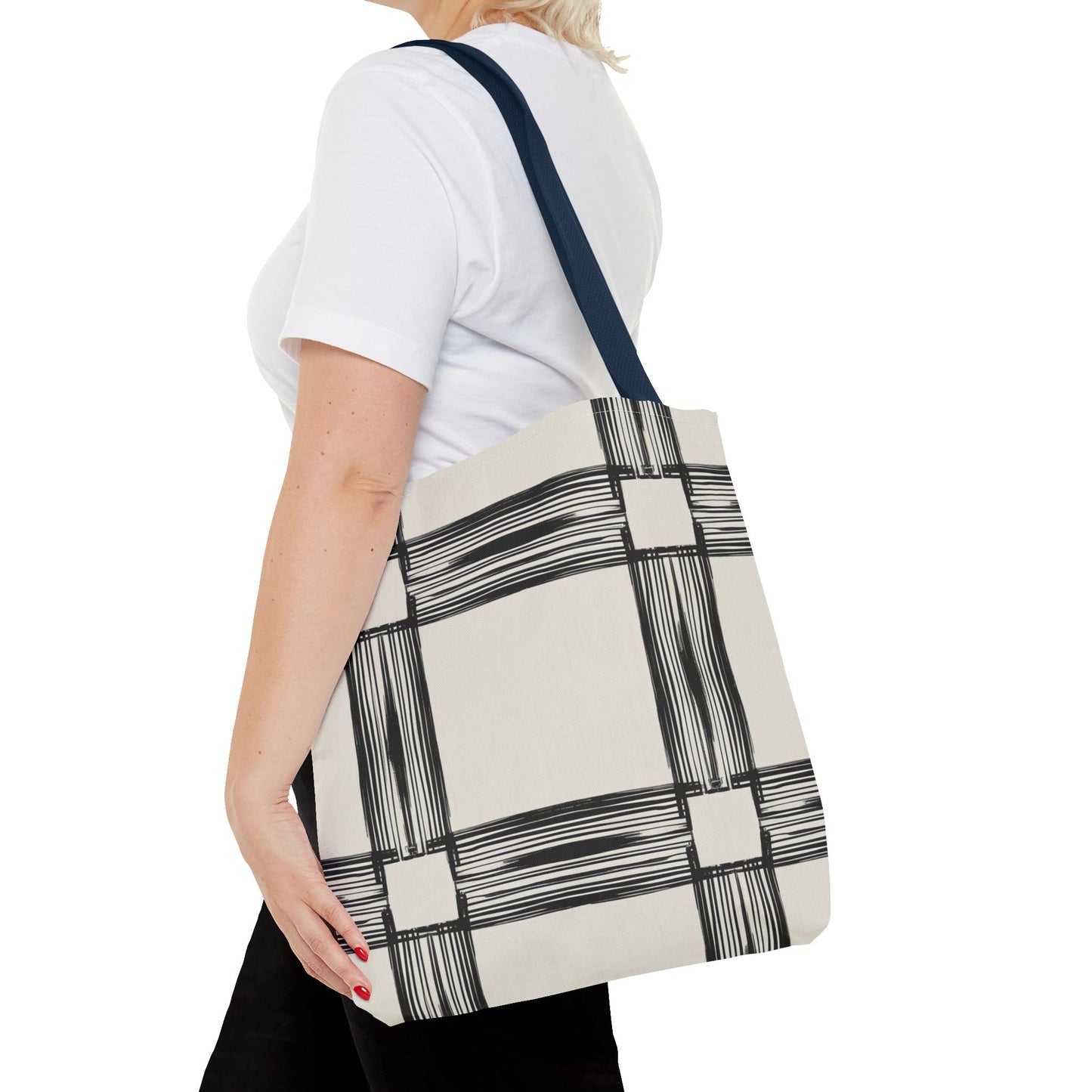 Stylish Minimalist Shopping Bag - Chic Black and White Design for Everyday Use