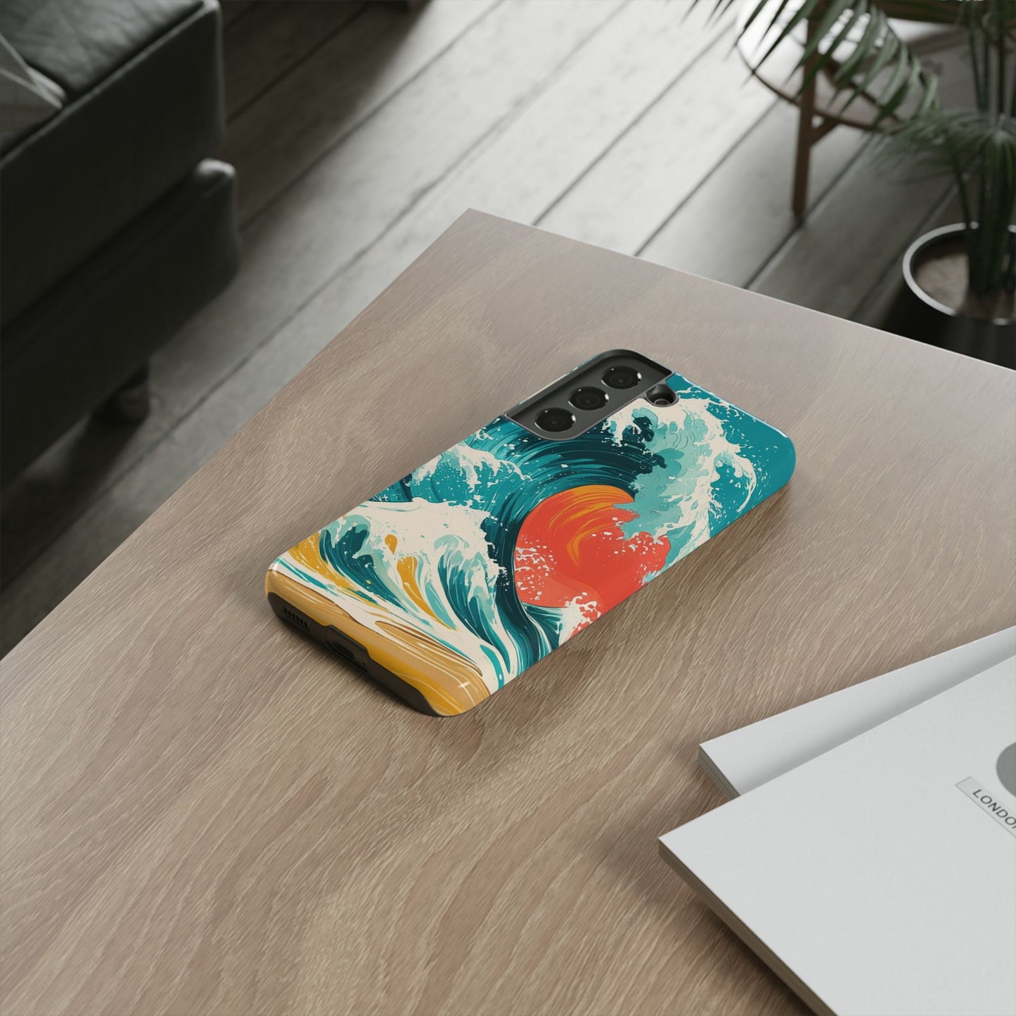 Ocean Wave Phone Cover, Tropical Phone Cover, Artistic Smartphone Cover, Waves Design, Summer Vibe Accessory, Gift for Beach Lovers