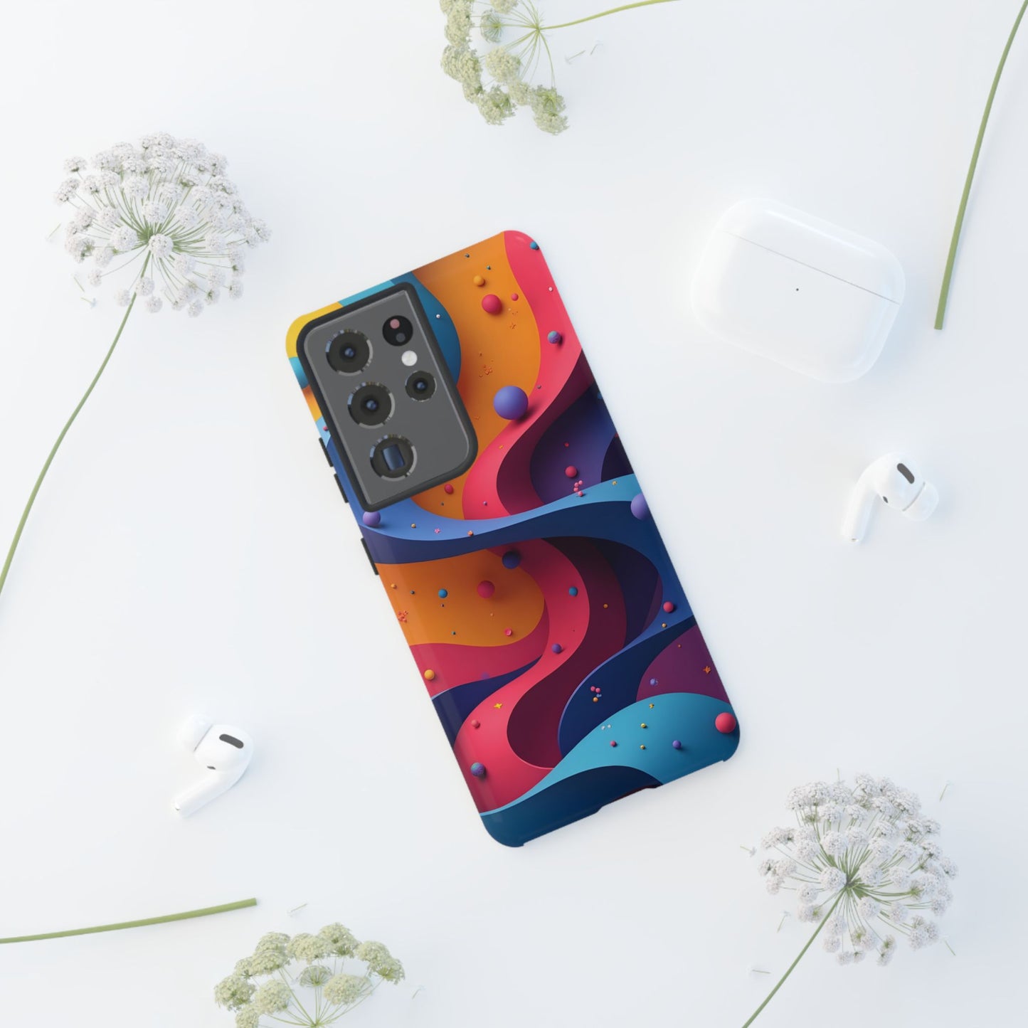 Vibrant Phone Cover - Colorful Abstract Design, Shockproof Protector, Trendy Accessories, Gift for Tech Lovers, Fun Style