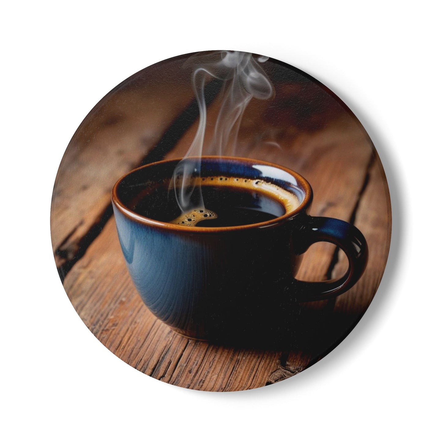 Ceramic Coaster with Coffee Cup Design - Perfect for Home or Cafe Use