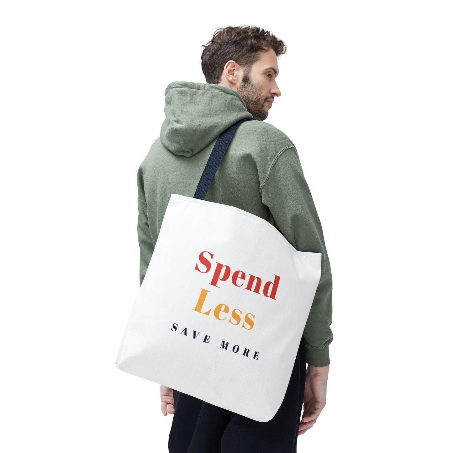 Motivational Shopping Bag - 'Spend Less, Save More' - Eco-Friendly Shopping Bag