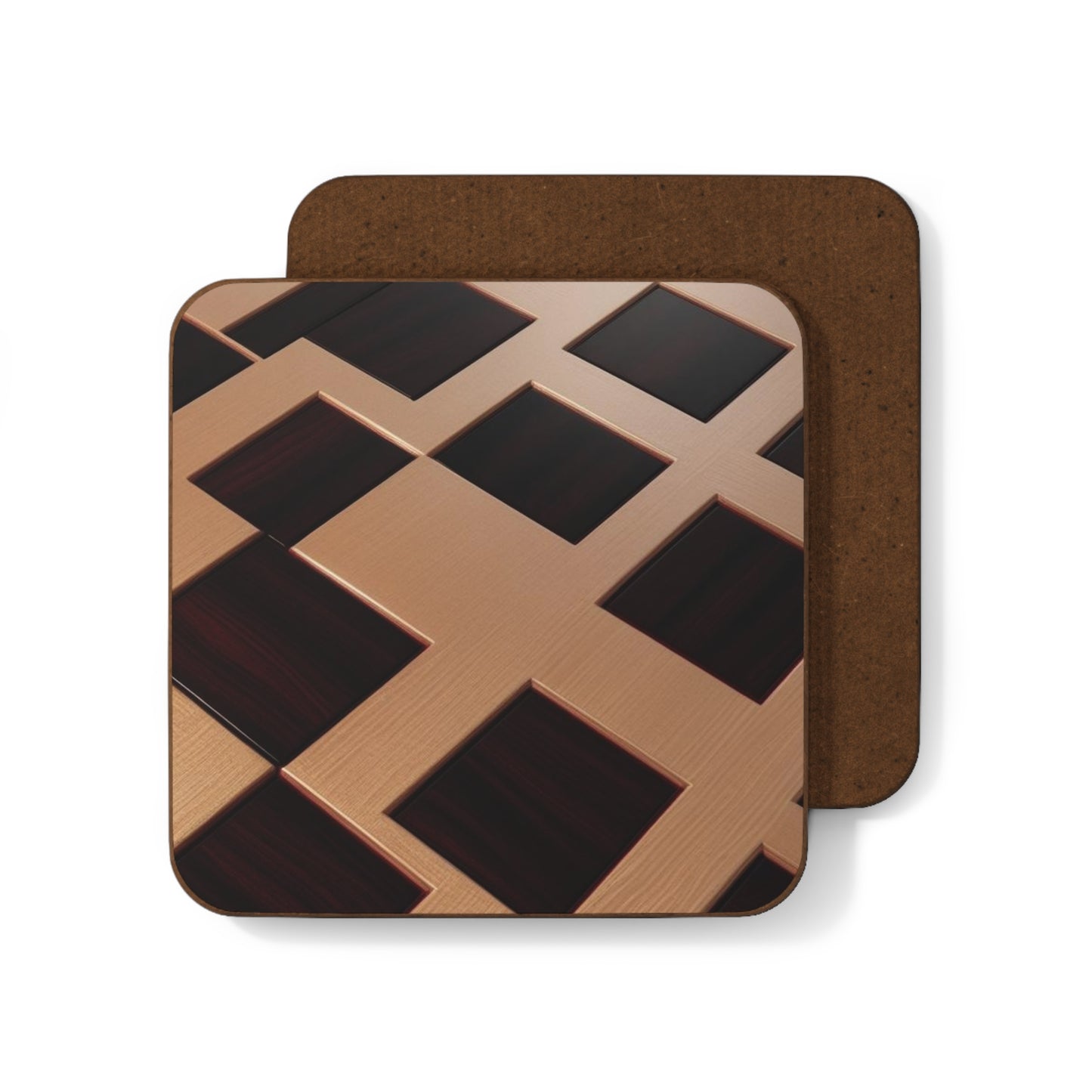 Elegant Wooden Coasters - Stylish Hardboard Back Coasters for Home & Office