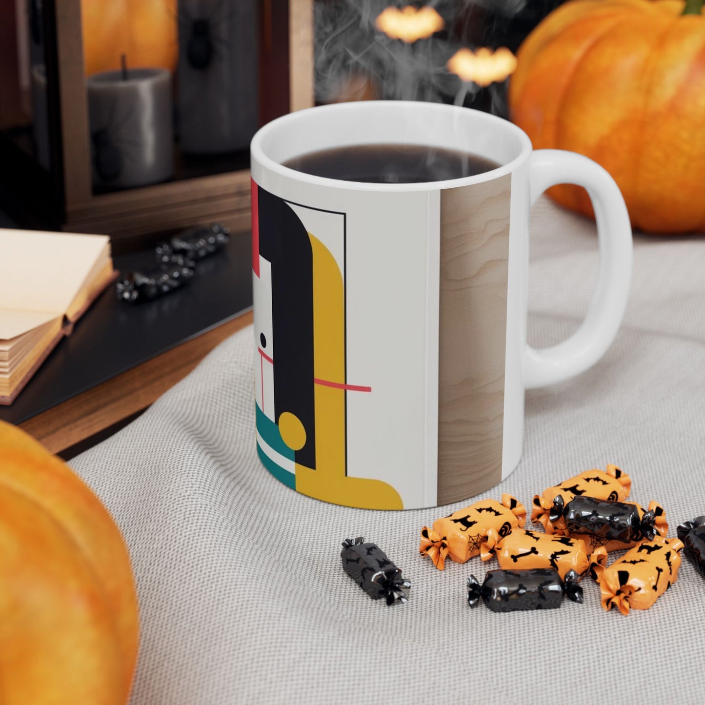 Modern Geometric Ceramic Mug - Perfect for Coffee Lovers