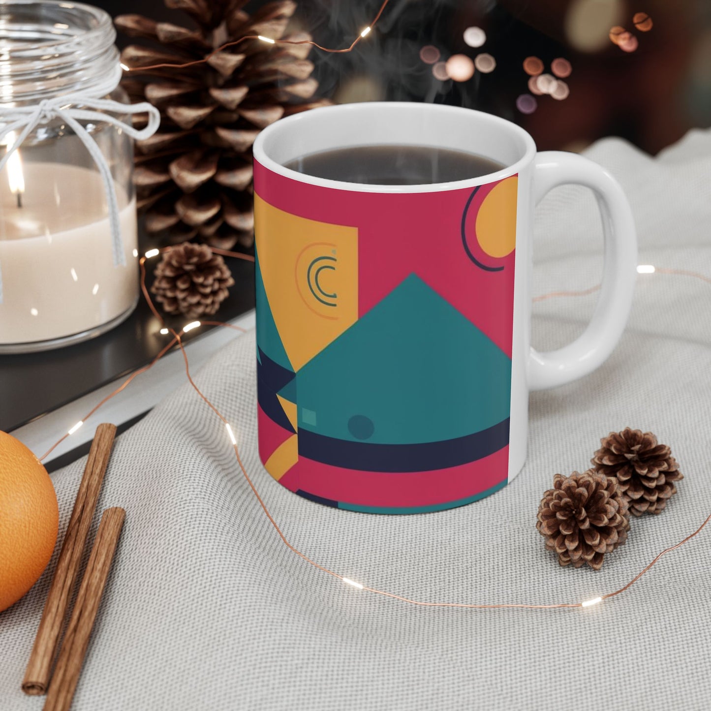 Colorful Geometric Coffee Mug - Vibrant Design for Creative Souls