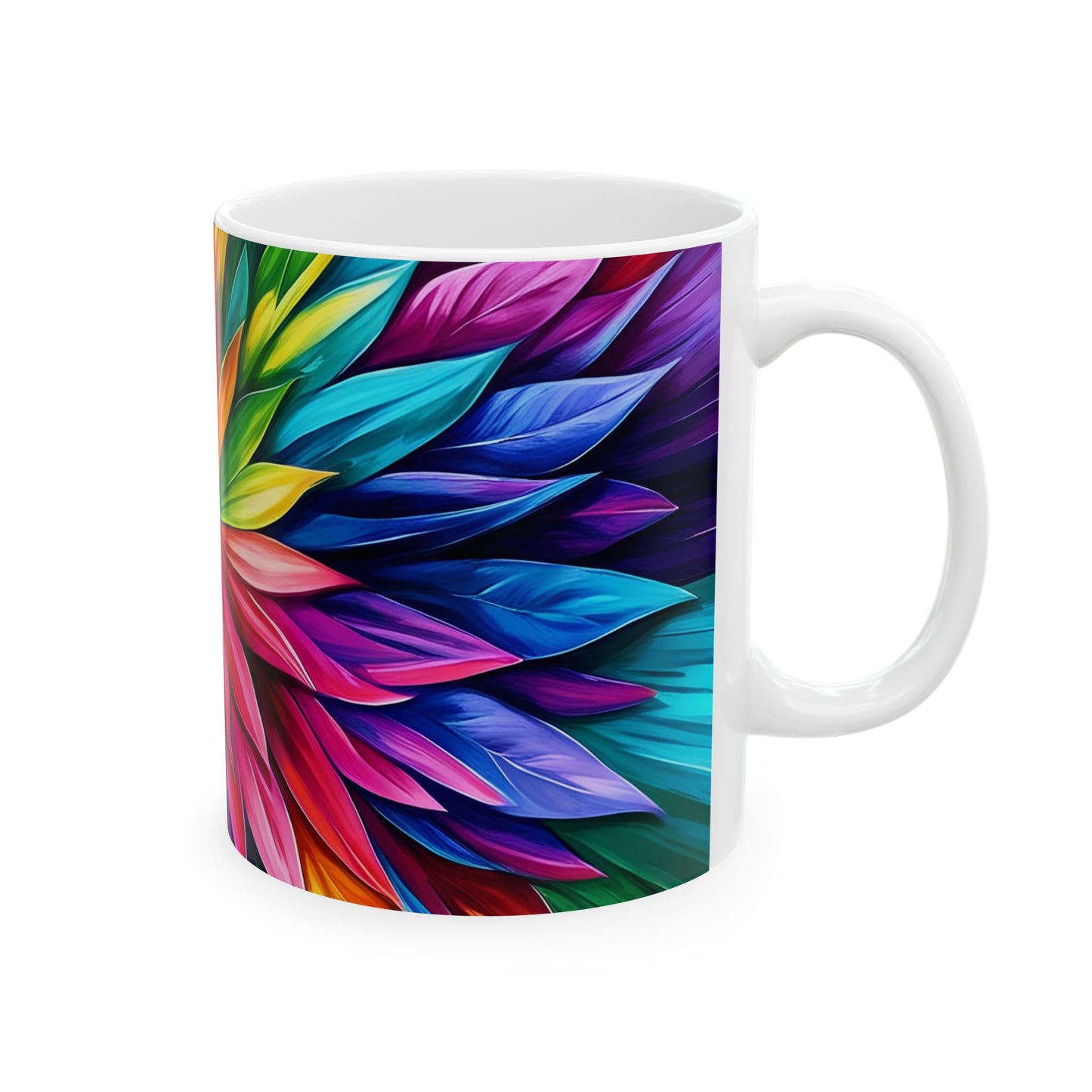 Vibrant Floral Ceramic Mug - Colorful Coffee Cup for Home & Office
