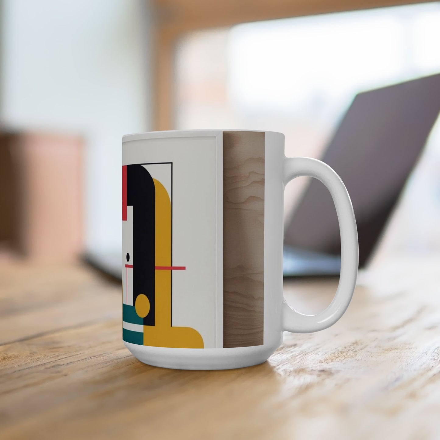 Modern Geometric Ceramic Mug - Perfect for Coffee Lovers