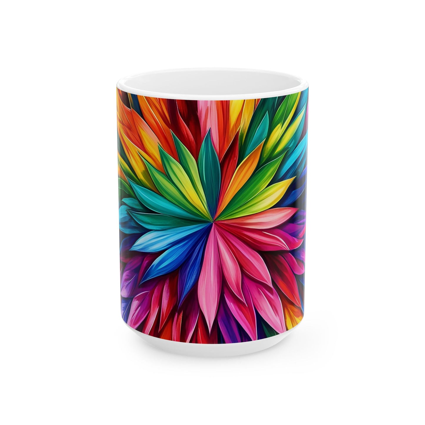 Vibrant Floral Ceramic Mug - Colorful Coffee Cup for Home & Office