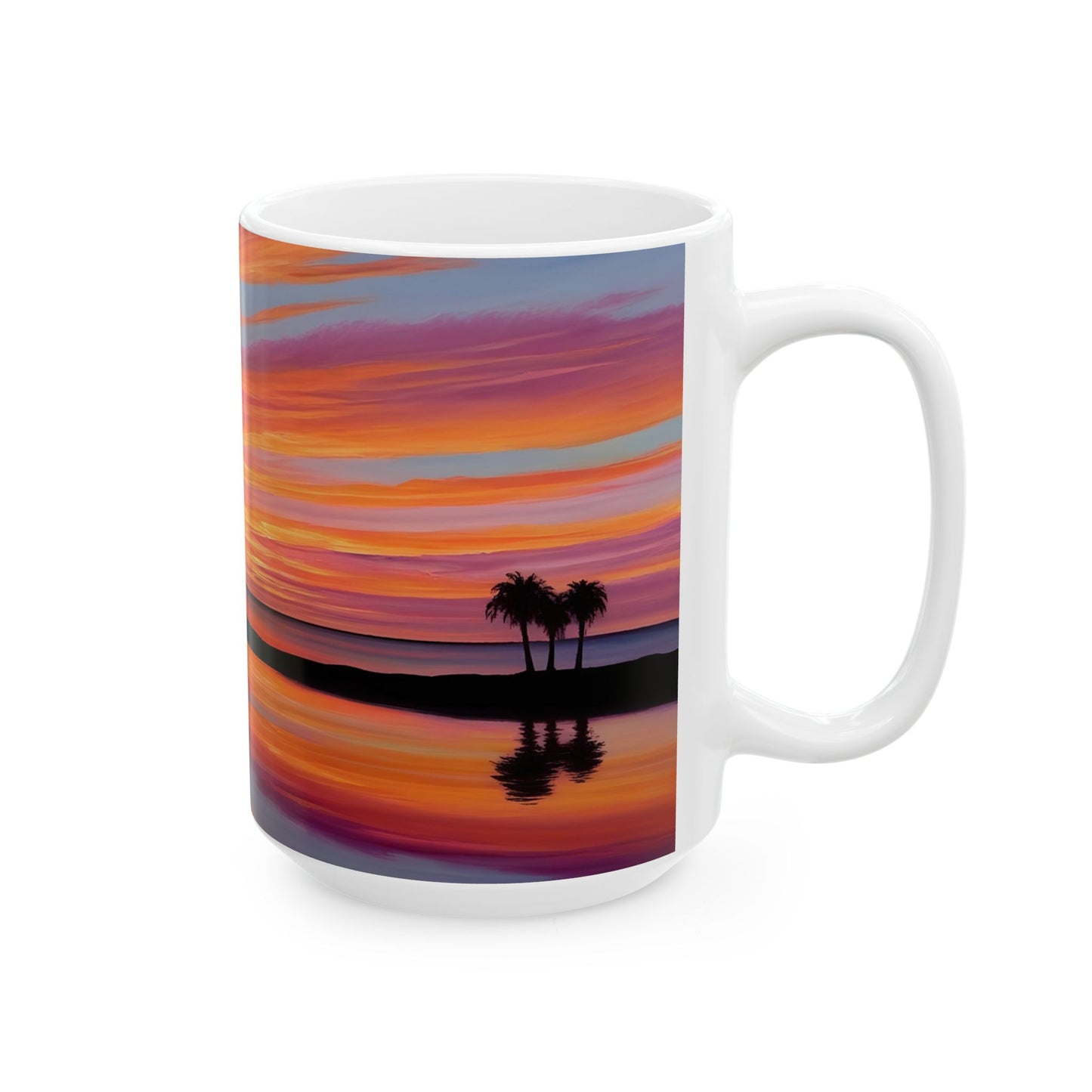 Tropical Sunset Ceramic Mug - Perfect for Coffee Lovers & Beach Vibes