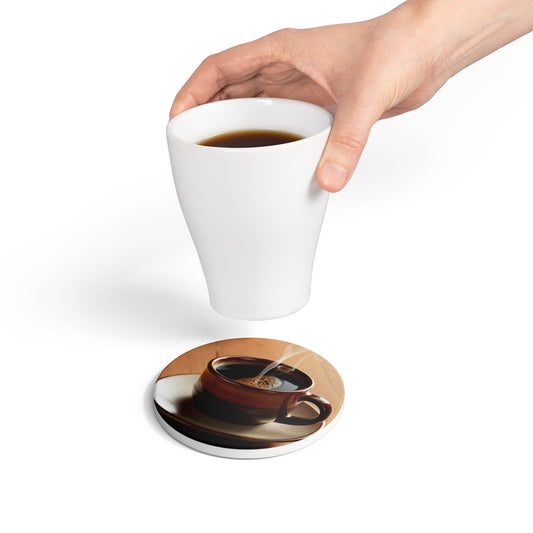 Cozy Coffee Ceramic Coaster - Perfect for Home and Kitchen Decor
