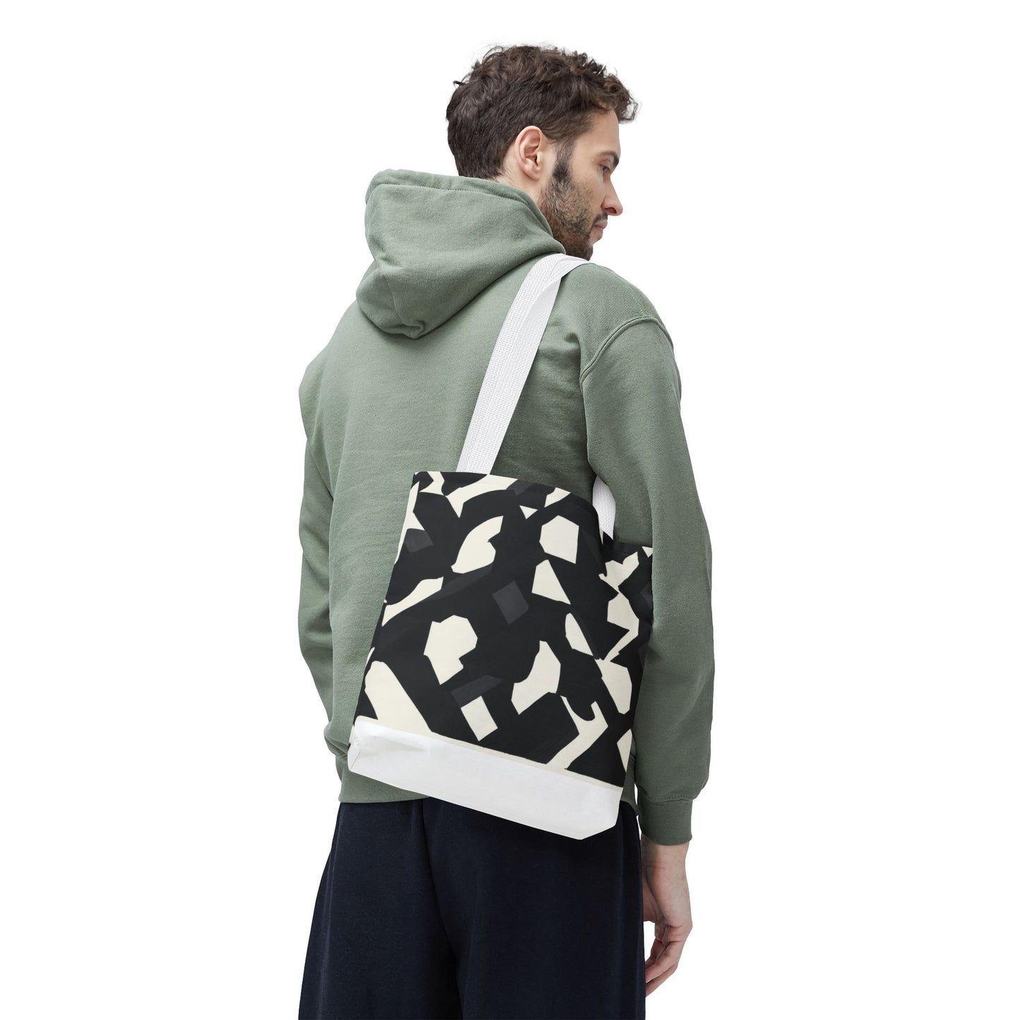 Modern Black and White Abstract Shopping Bag – Stylish, Versatile Carryall for Daily Use