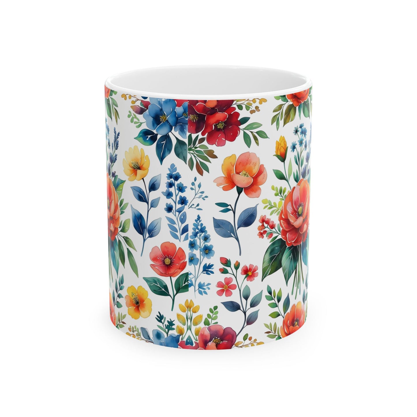 Floral Ceramic Mug, Gift for Garden Lovers, Tea Coffee Cup, Mother's Day, Home Decor, Floral Art