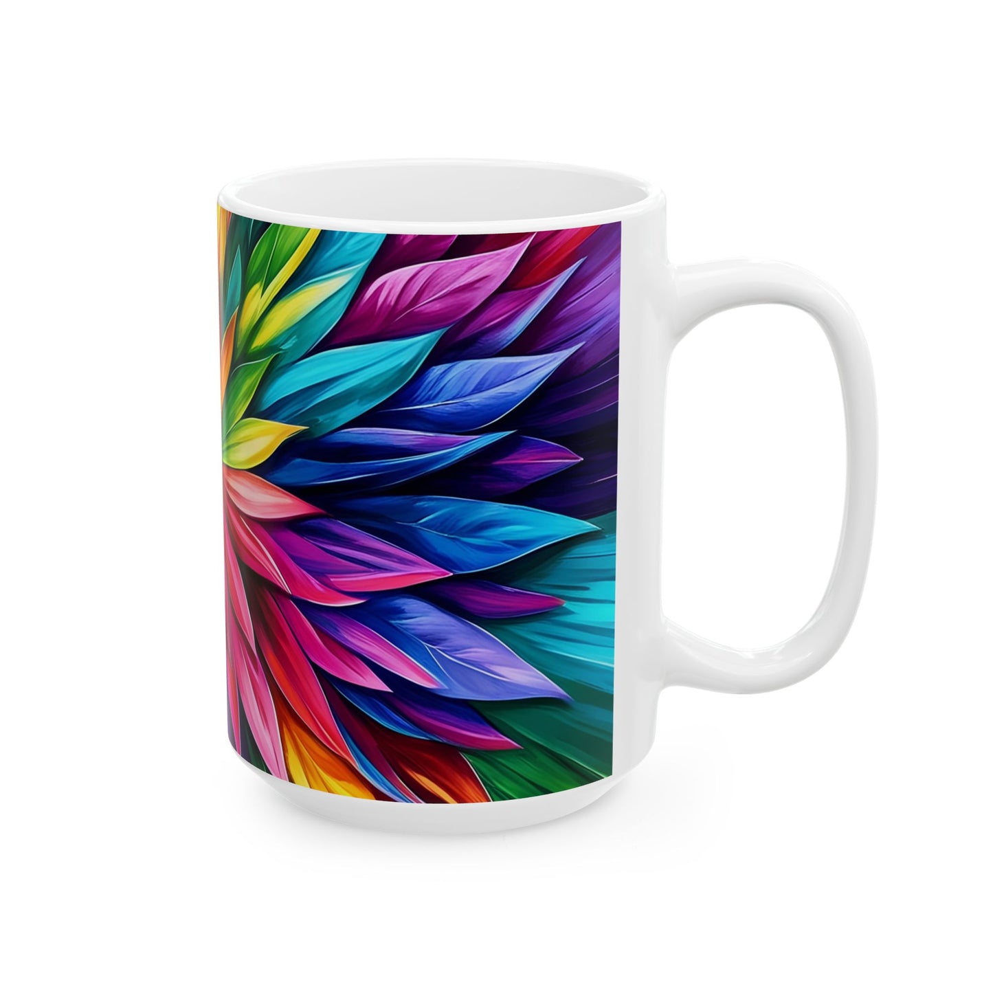 Vibrant Floral Ceramic Mug - Colorful Coffee Cup for Home & Office