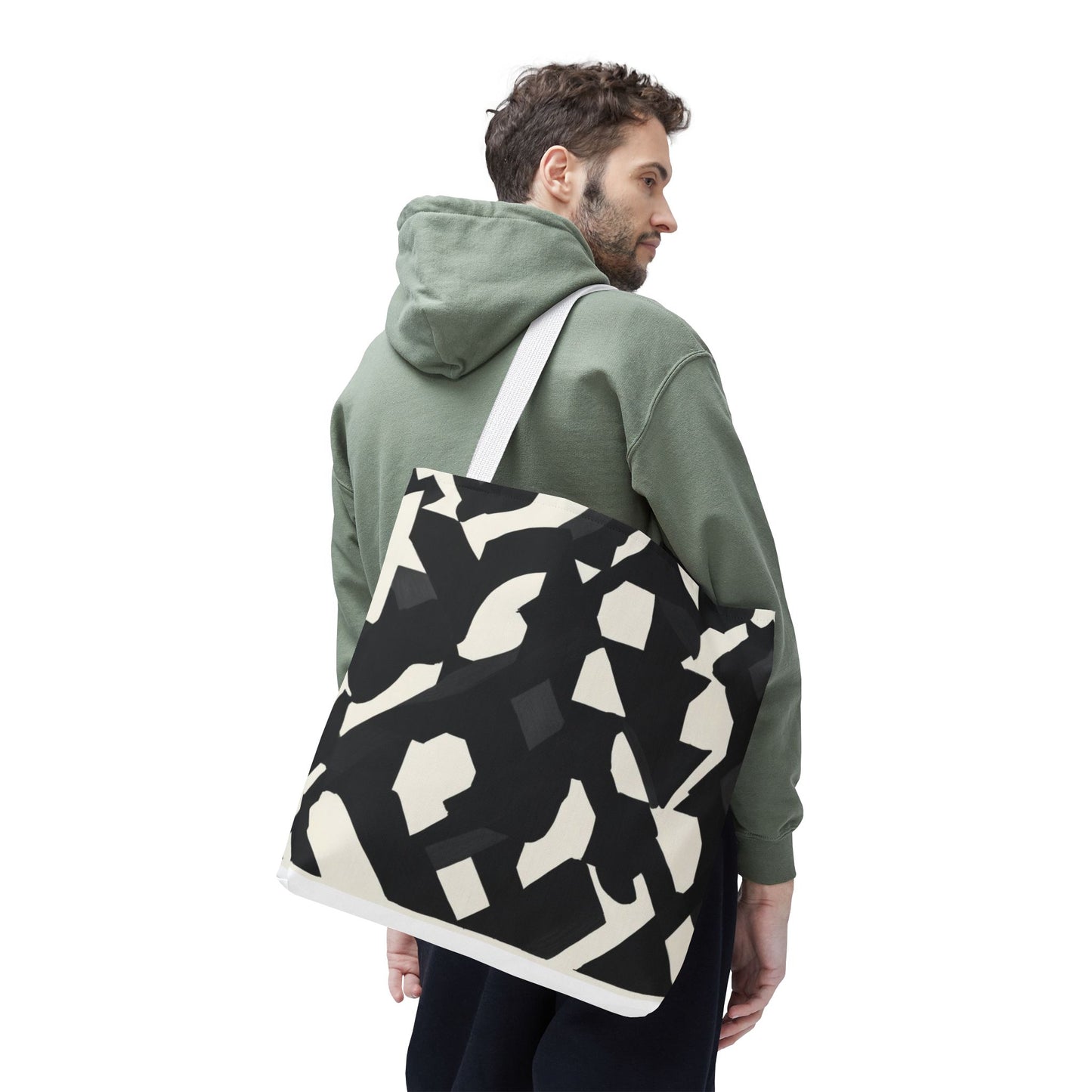 Modern Black and White Abstract Shopping Bag – Stylish, Versatile Carryall for Daily Use