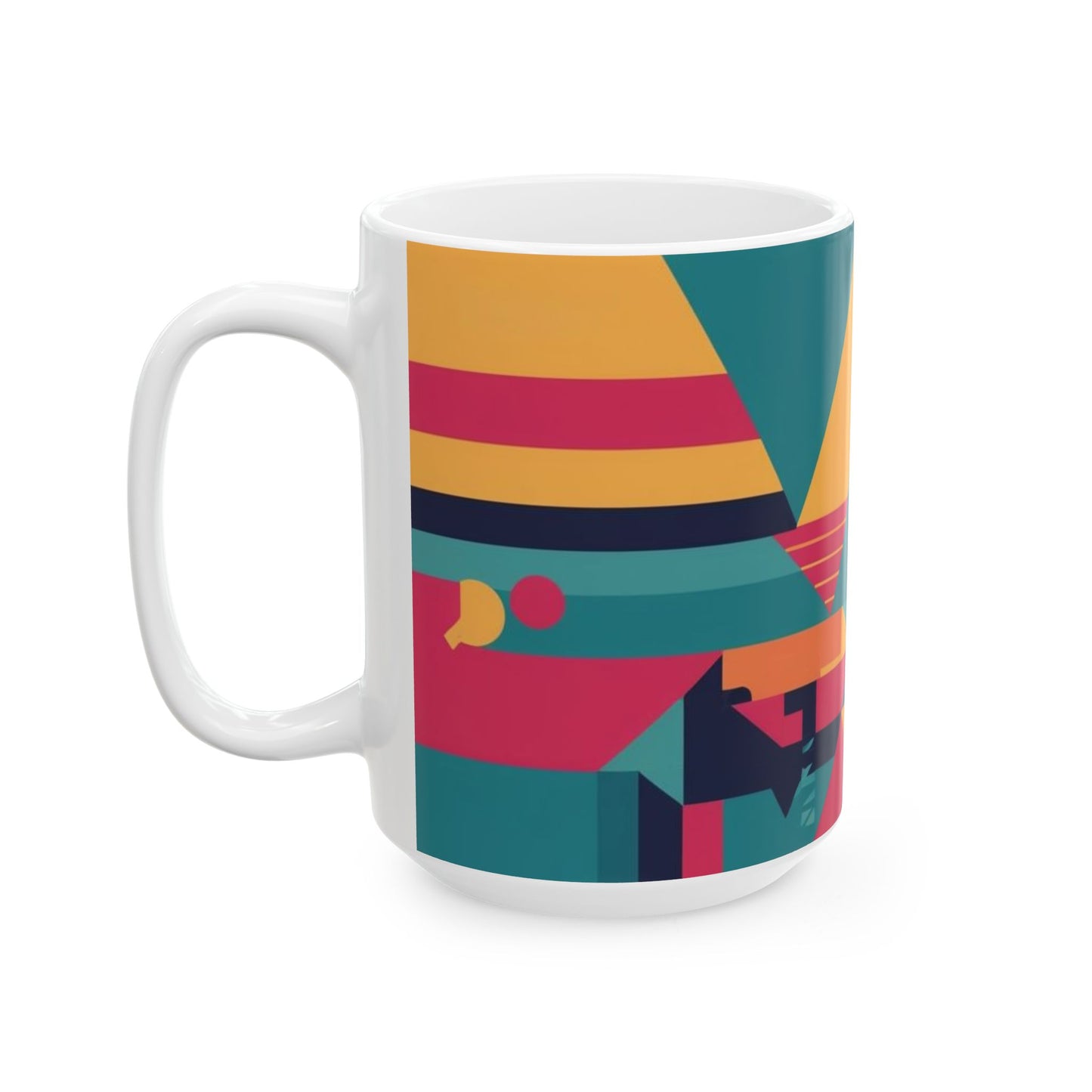 Colorful Geometric Coffee Mug - Vibrant Design for Creative Souls