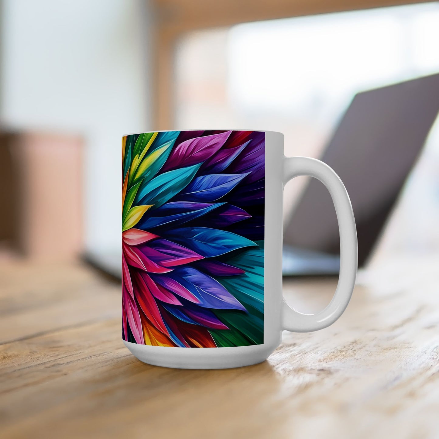 Vibrant Floral Ceramic Mug - Colorful Coffee Cup for Home & Office