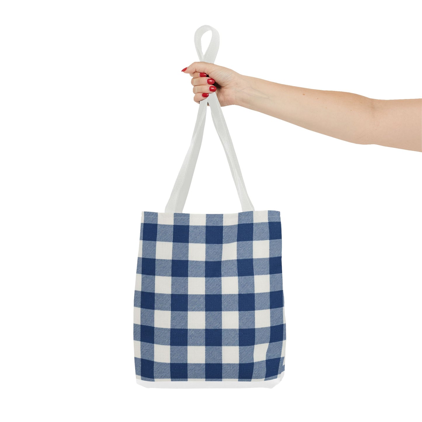Stylish Blue Checkered Shopping Bag - Perfect for Everyday Use