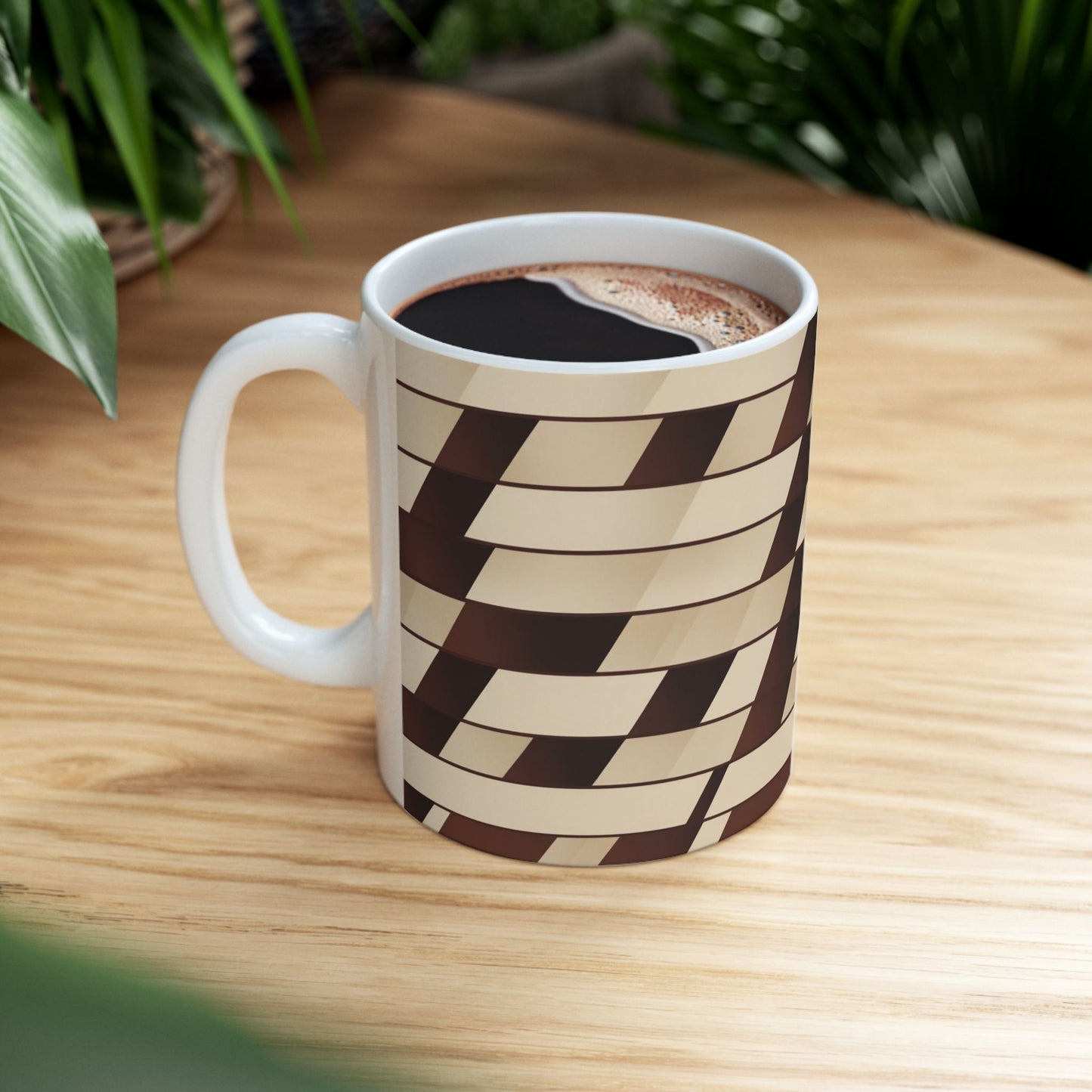 Geometric Pattern Coffee Mug - Stylish Coffee Cup for Home & Office