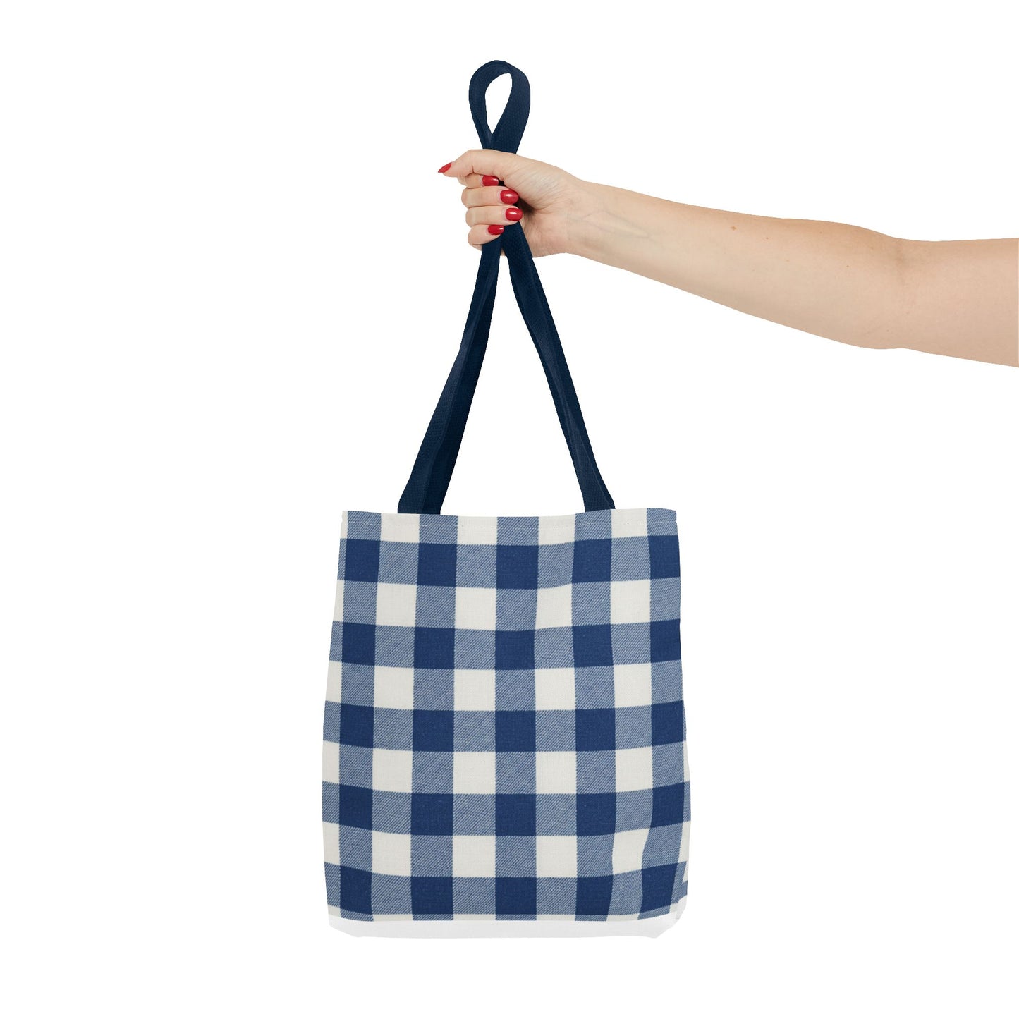 Stylish Blue Checkered Shopping Bag - Perfect for Everyday Use